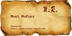 Must Rufusz névjegykártya